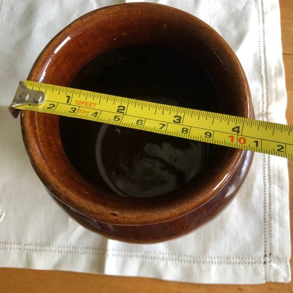 Vintage B&M Brick Oven Baked Beans Stoneware Pot Burnham & Morrill - Picture 6 of 8